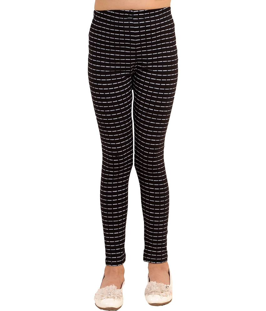 Kids Cave Pack of 1 Girls Cotton Blend Leggings ( Black )