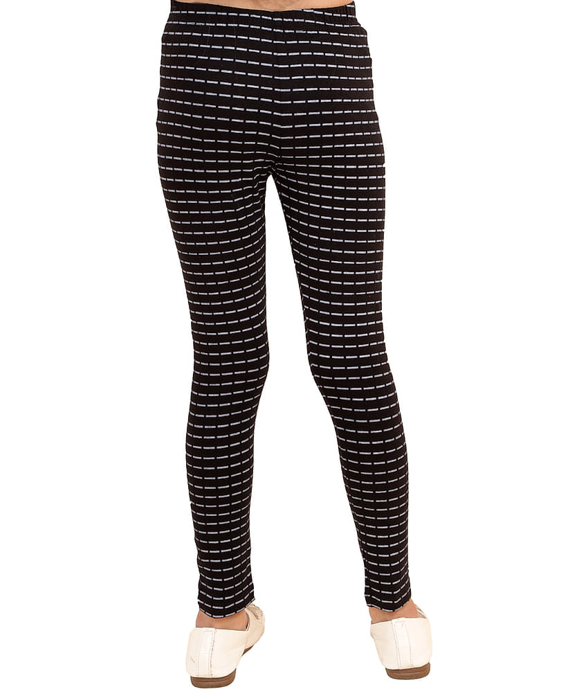 Kids Cave Pack of 1 Girls Cotton Blend Leggings ( Black )