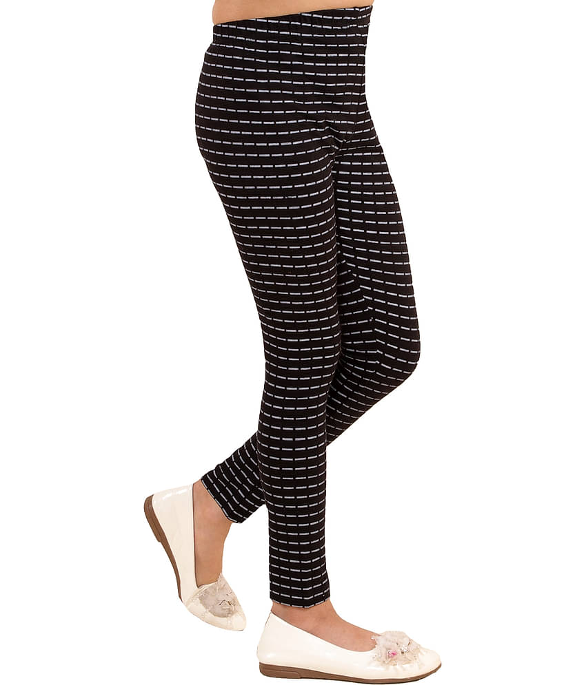 Kids Cave Pack of 1 Girls Cotton Blend Leggings ( Black )