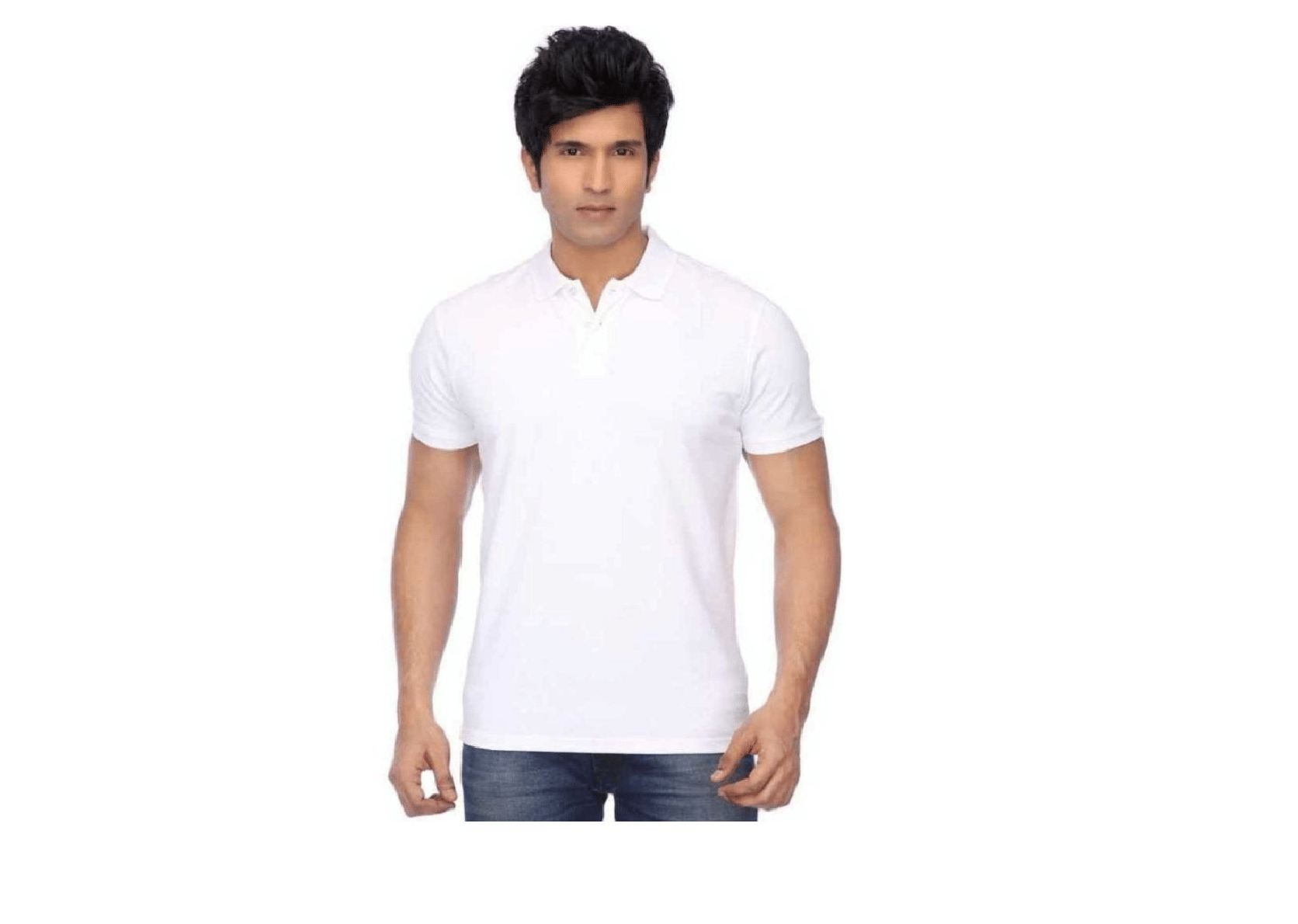 ASAR Cotton Blend White Solids T-Shirt ASAR Cotton Blend White Solids T-Shirt