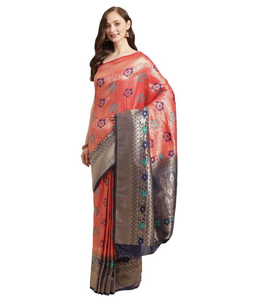     			Aarrah Silk Blend Saree With Unstitched Blouse Piece ( Red )
