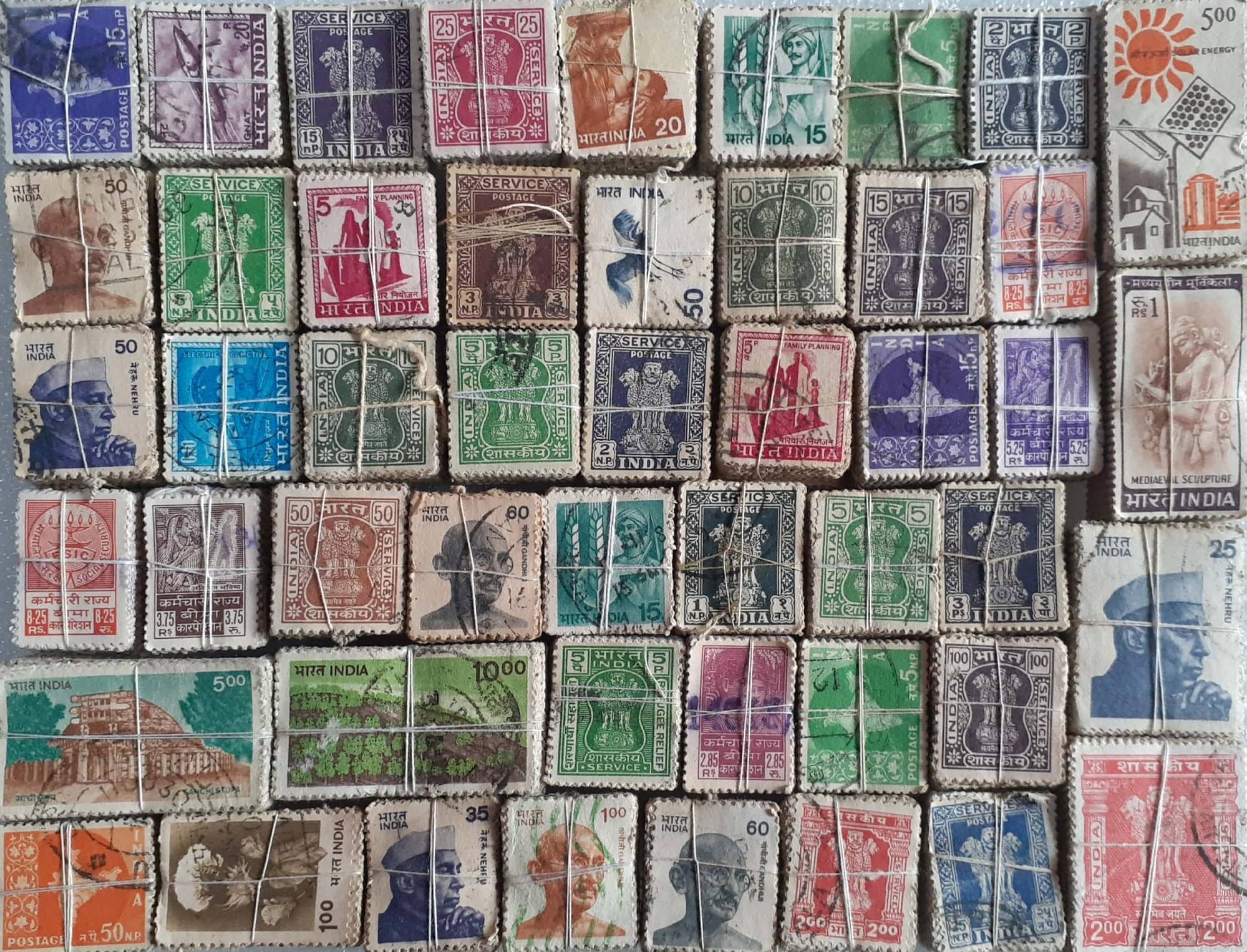     			Hop n Shop - Different Variety 5000 Indian Stamps Lot Commemorative and Definitive Grab Sale Collectible. 50 Stamps