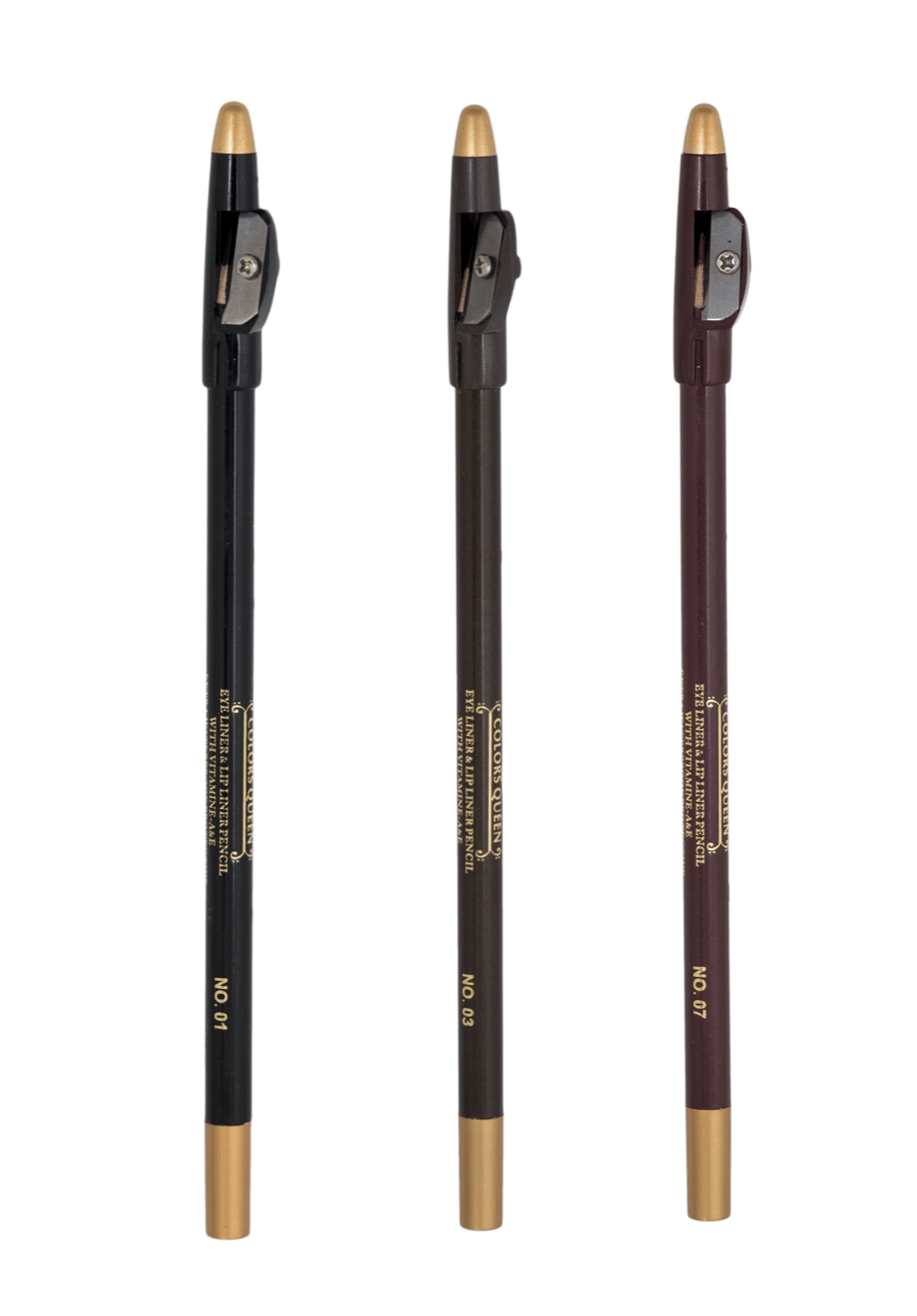 Colors Queen LL-13 Lip Liner Pencil Black+ Dark Brown +Brown Black Pack of 3 6 Colors Queen LL-13 Lip Liner Pencil Black+ Dark Brown +Brown Black Pack of 3 6