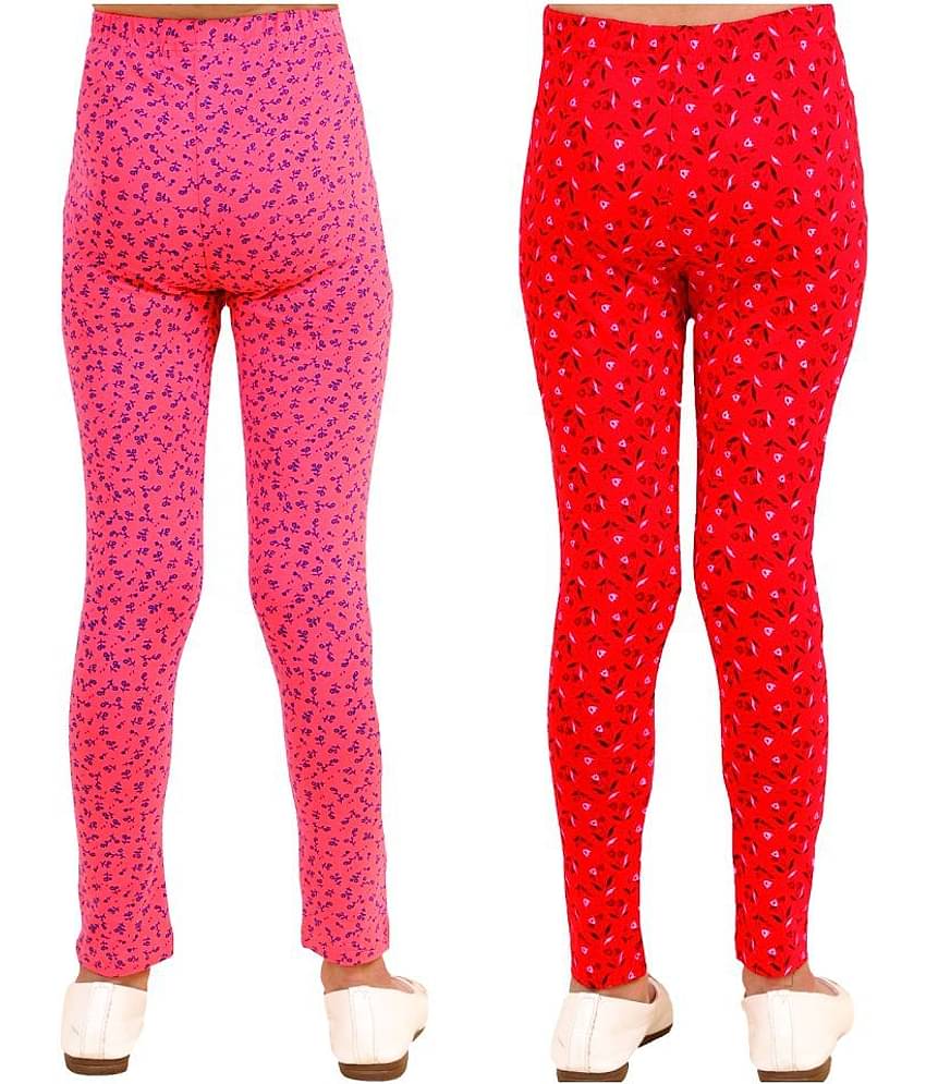 Kids Cave Pack of 1 Girls Cotton Blend Leggings ( Orange )