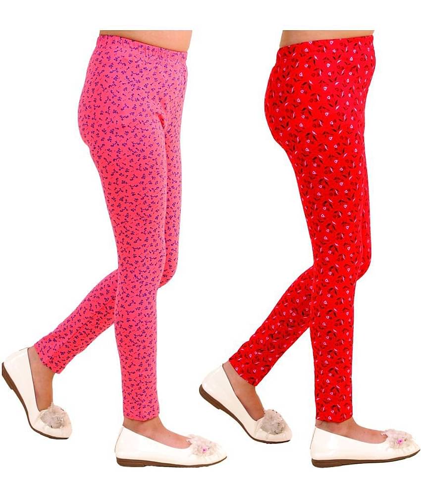 Kids Cave Pack of 1 Girls Cotton Blend Leggings ( Orange )