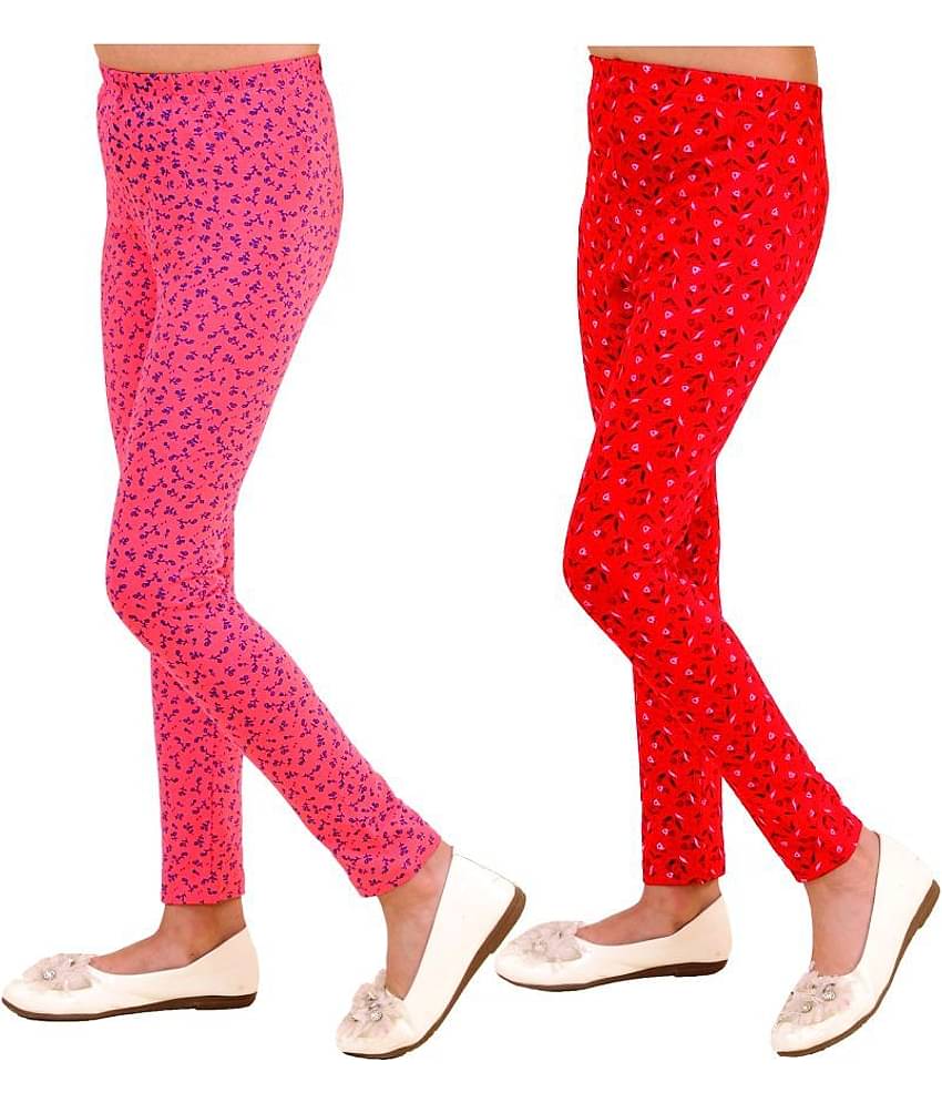 Kids Cave Pack of 1 Girls Cotton Blend Leggings ( Orange )