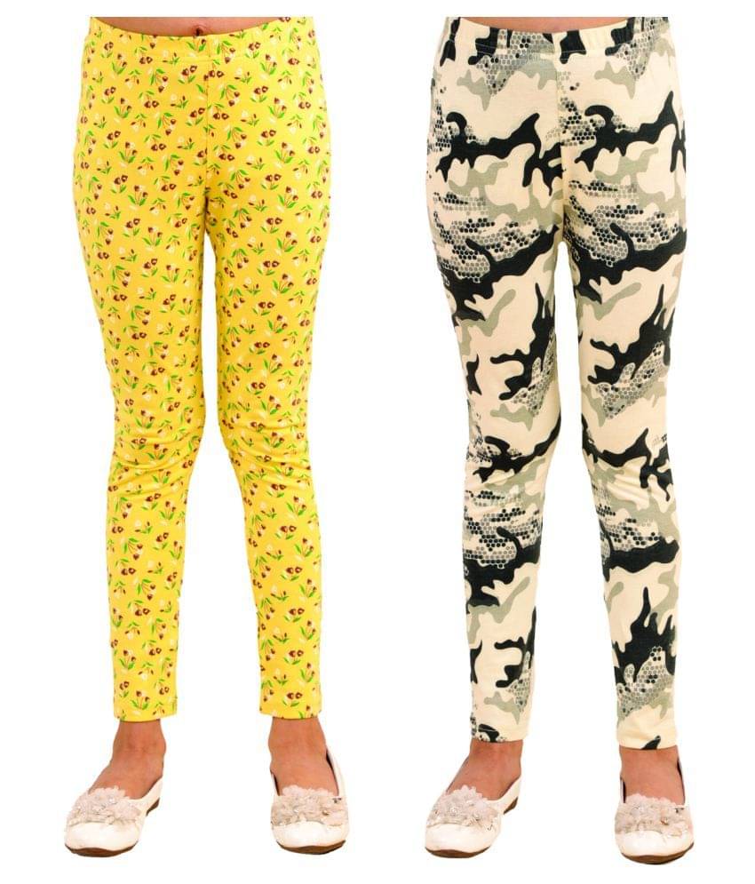     			Kids Cave Pack of 1 Girls Cotton Blend Leggings ( Yellow )