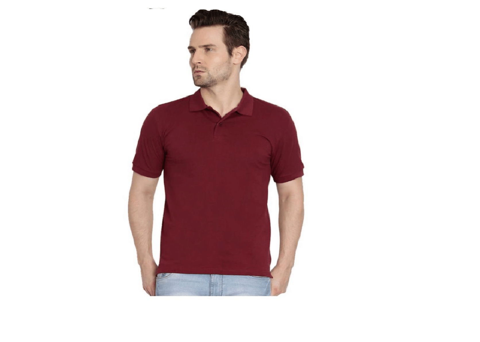 ASAR Cotton Blend Maroon Solids T-Shirt     			ASAR Cotton Blend Maroon Solids T-Shirt