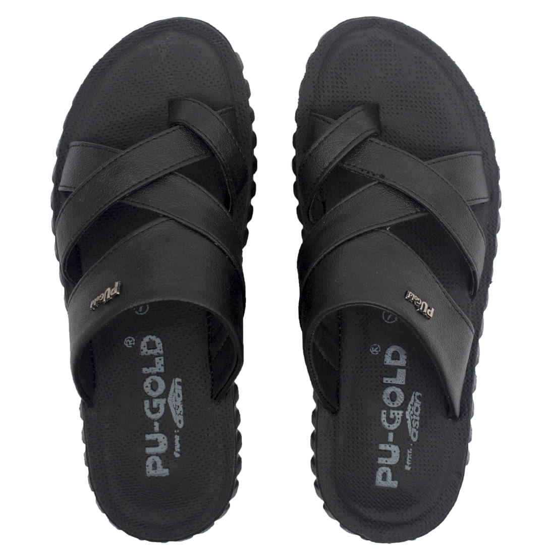     			ASIAN Black Men's Leather Slipper