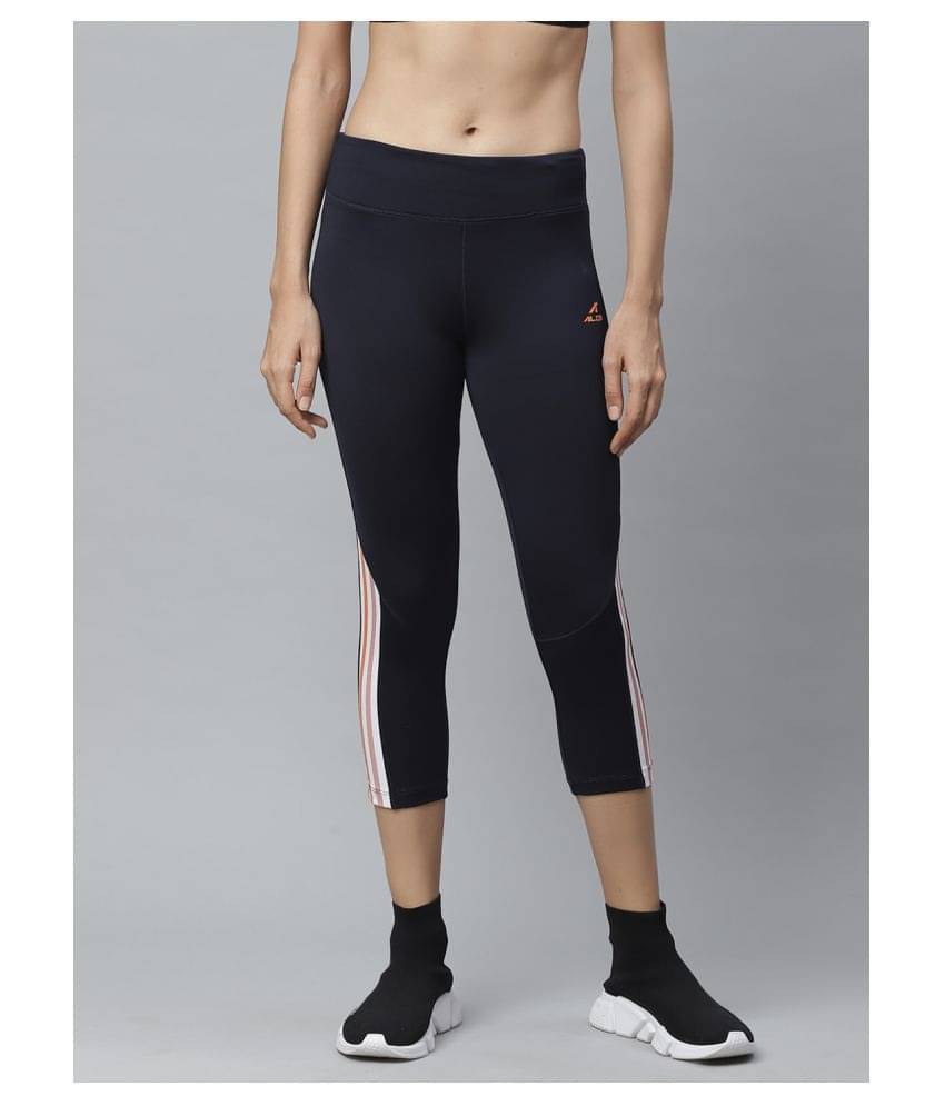     			Alcis Blue Polyester Solid Tights