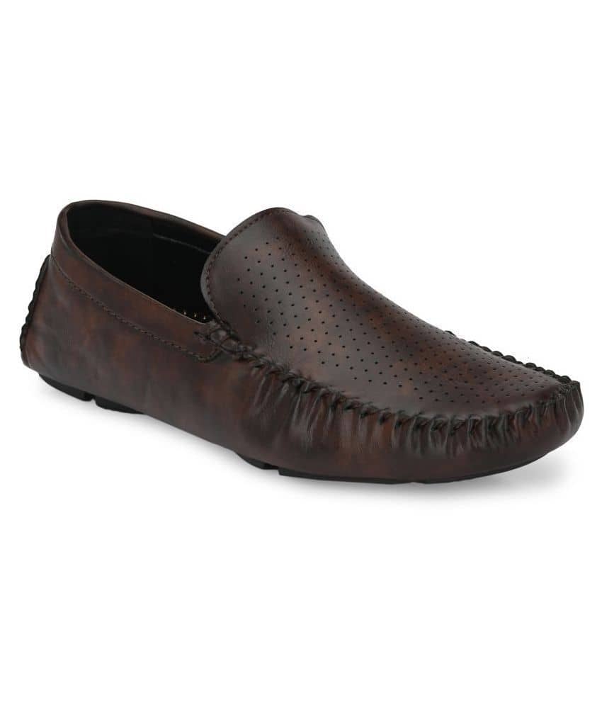 Leeport - Brown Men's Slip on loafers - Formal Shoes | Buy online on ZillyBuy