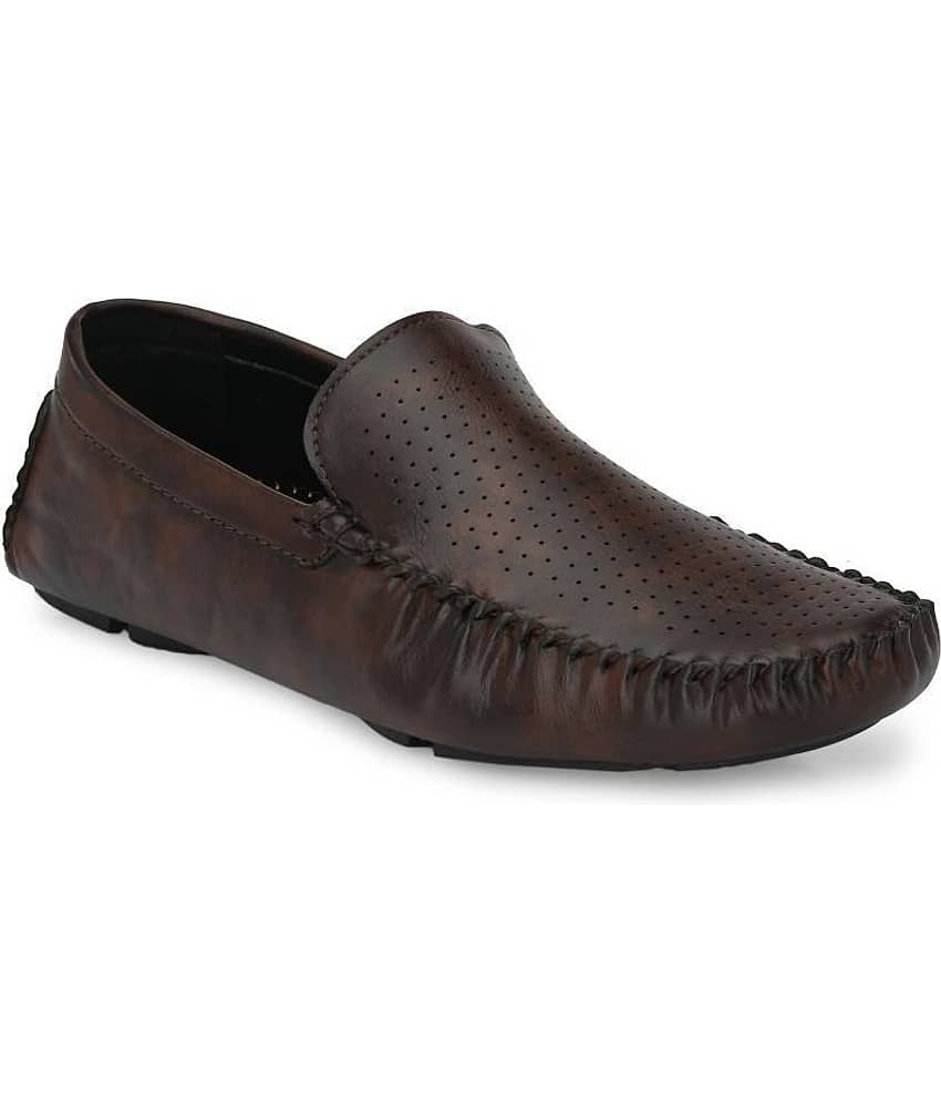 Leeport - Brown Men's Slip on loafers - Formal Shoes | Buy online on ZillyBuy
