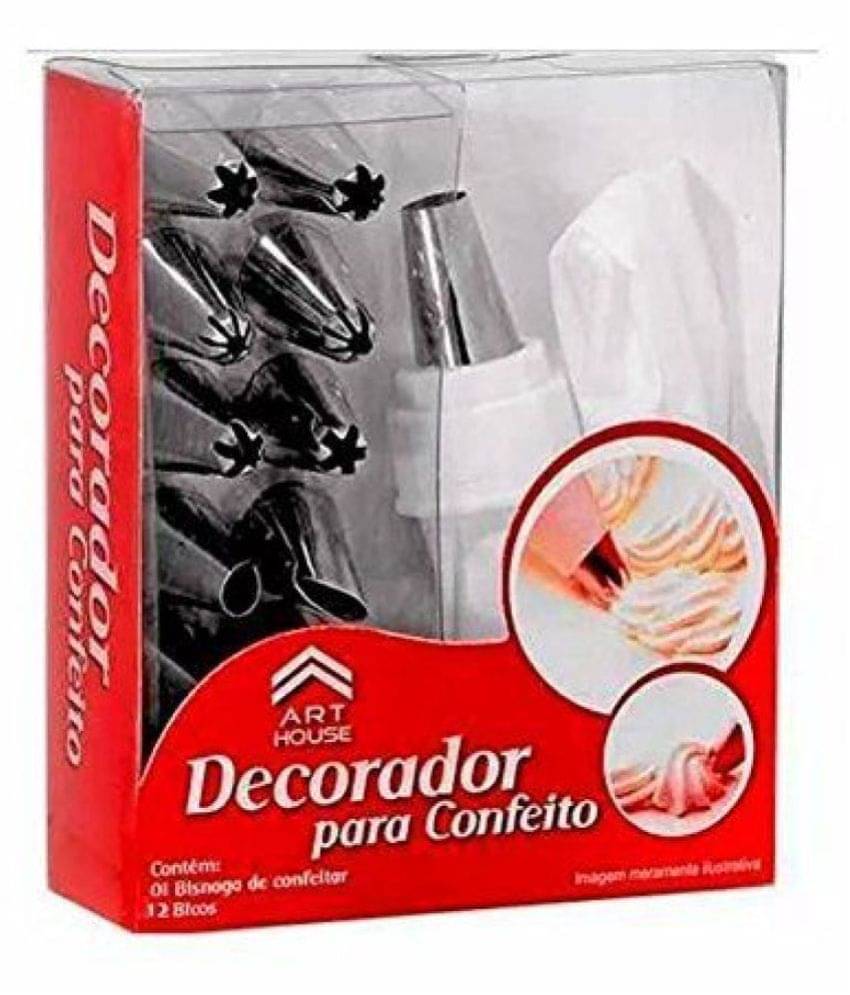     			Lucky Traders  12 Piece Cake Decorating Set Frosting Icing Piping Bag Tips With Steel Nozzles. Reusable & Washable