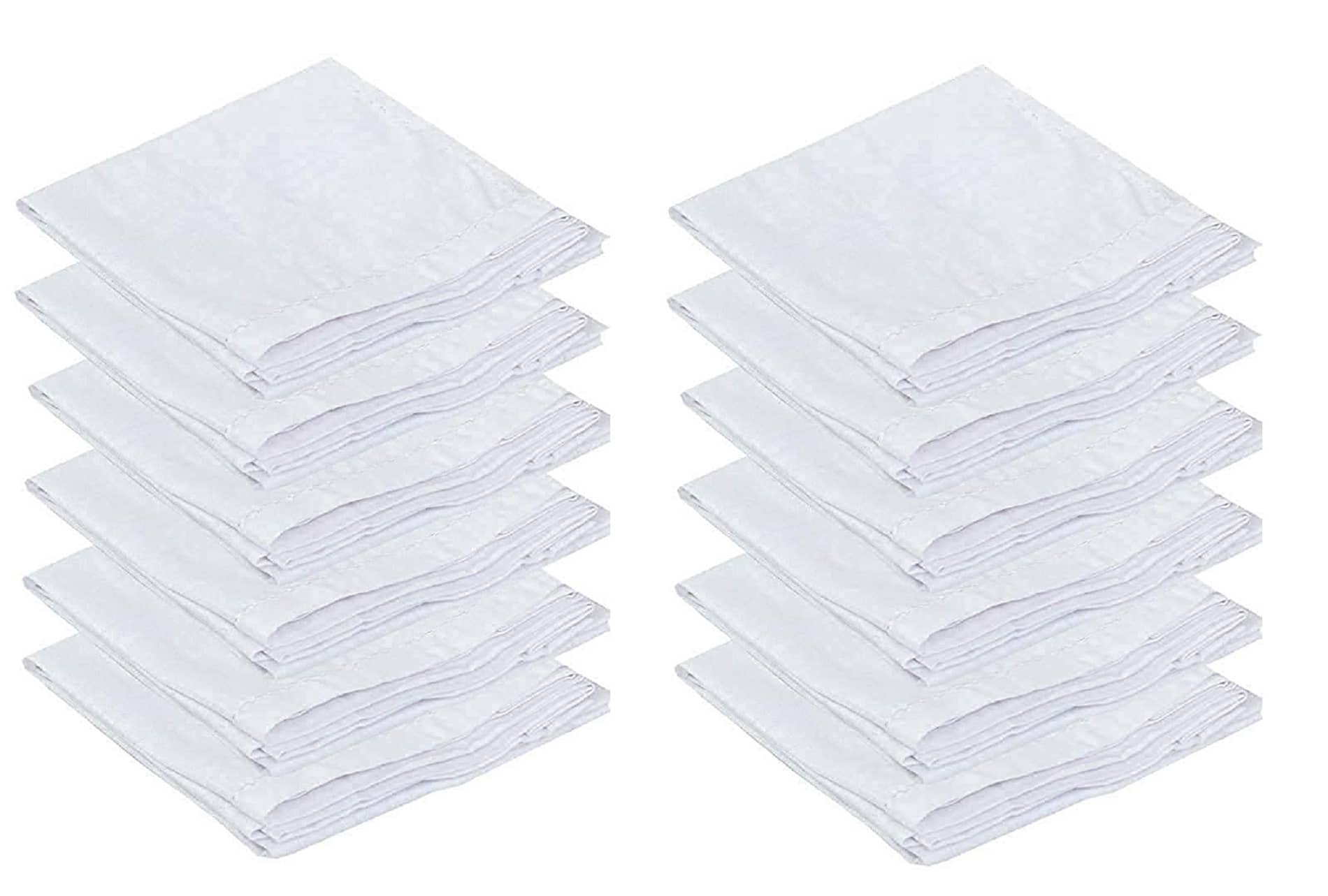 Penyanâ¢ Mens Cotton Handerkerchief Hanky Rumal White Color with Self Design, Full size, Pack of 12 - Jewellery Sets | Buy online on ZillyBuy
