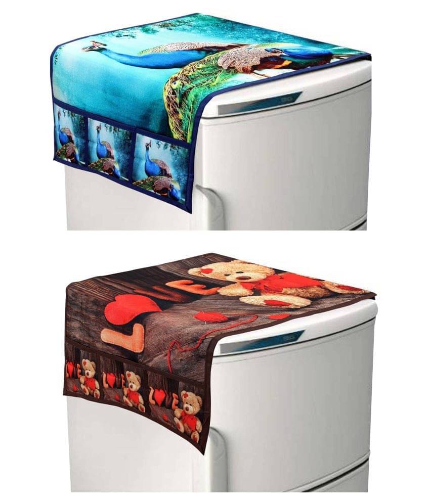 Shaphio Set of 2 Jute Multi Fridge Top Cover Shaphio Set of 2 Jute Multi Fridge Top Cover