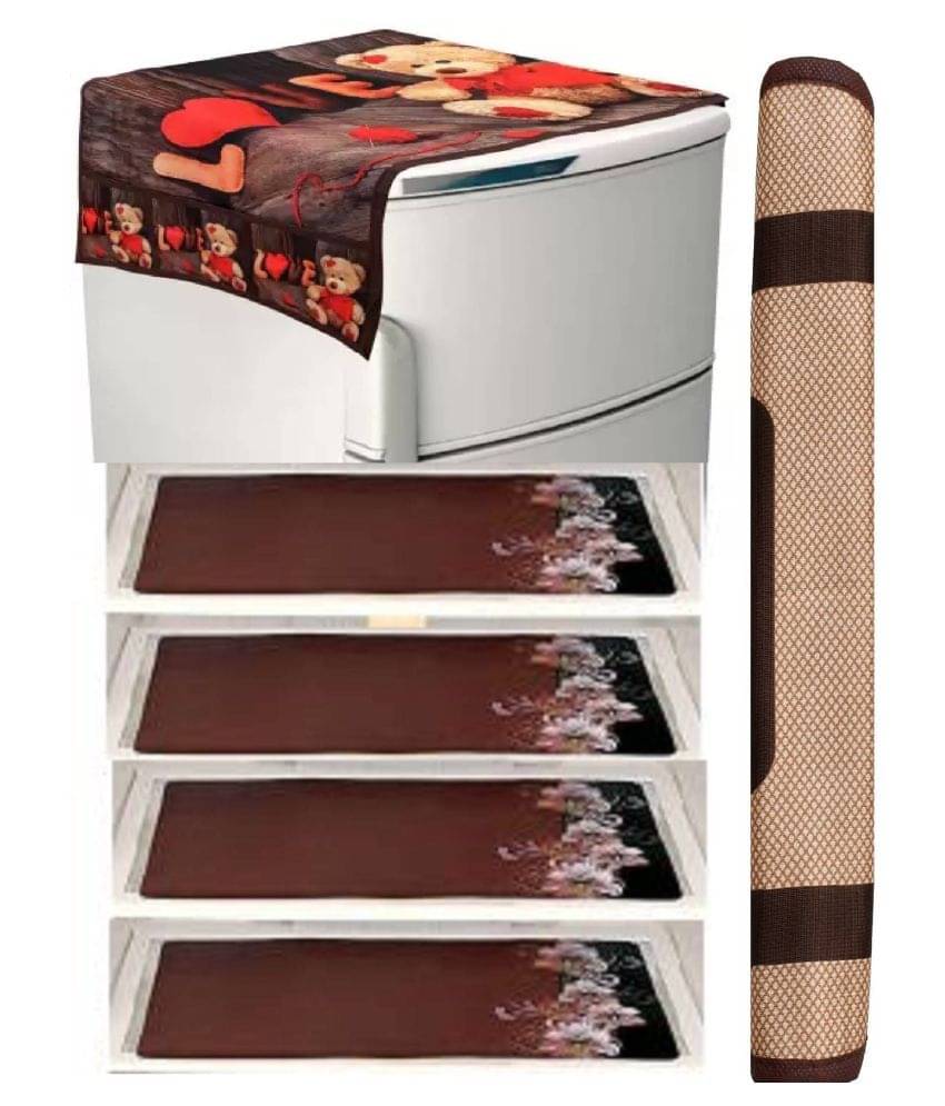 Shaphio Set of 6 PVC Brown Fridge Top Cover Shaphio Set of 6 PVC Brown Fridge Top Cover