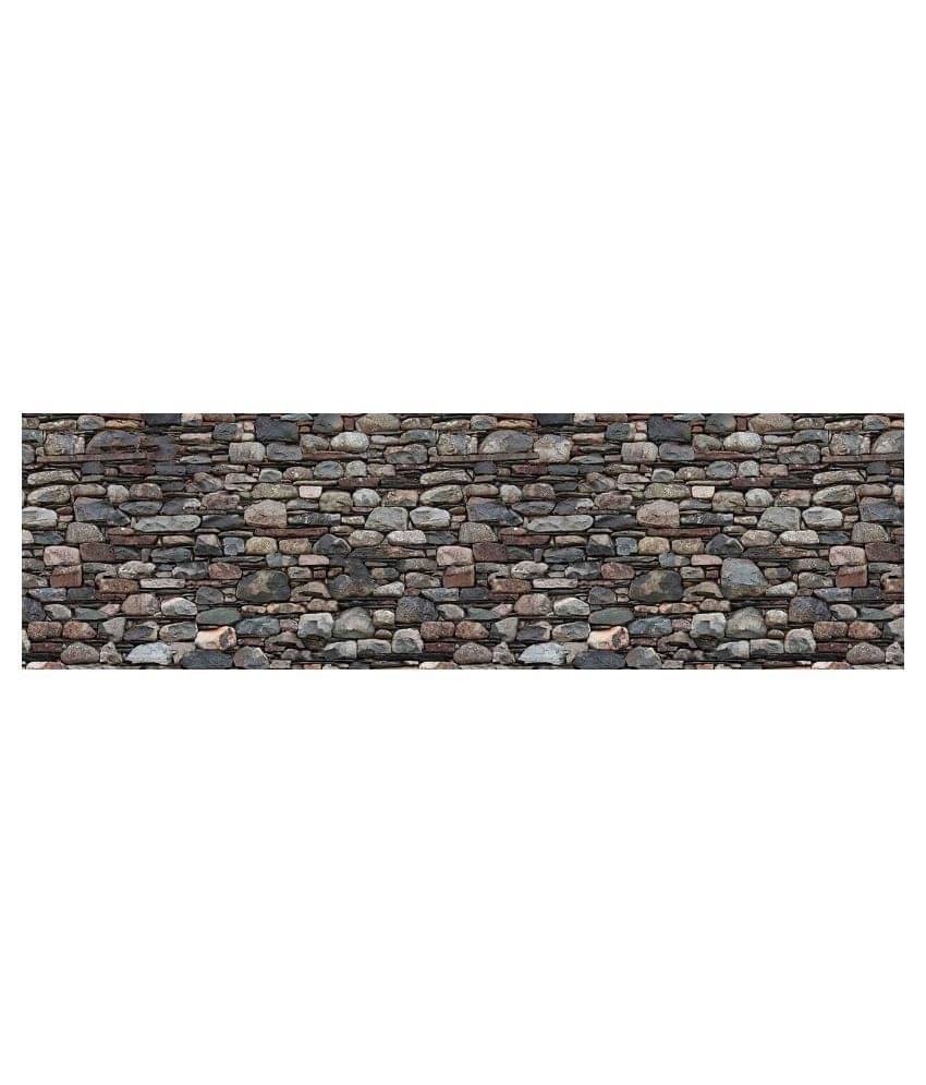     			WallDesign Natural Stone Brick Pattern - 8 cm W x 305 cm L Nature Sticker ( 305 x 8 cms )