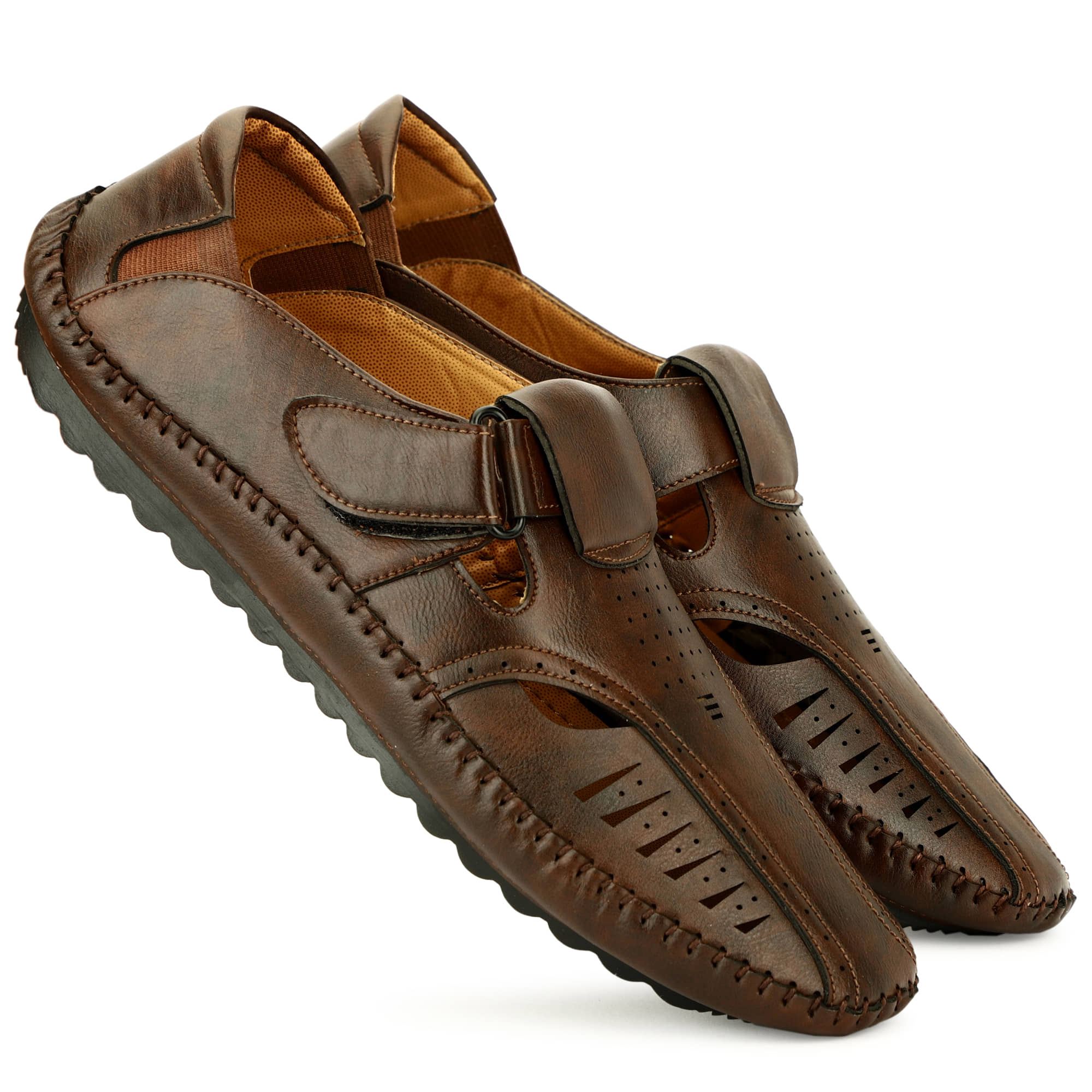 Buxton Brown Synthetic Leather Sandals
