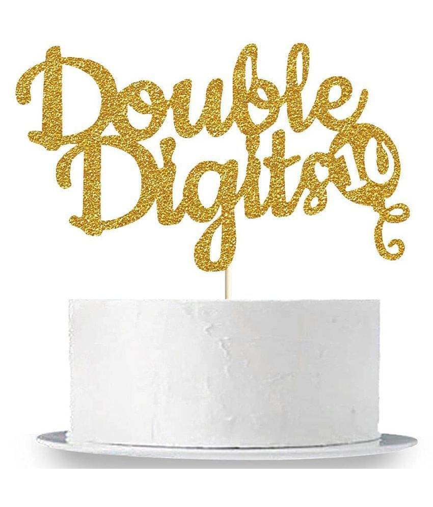     			Double Digits Cake Topper, 10th Birthday Cake Topper, Double Digits Tenth Birthday Party Cake Supplies Decorations