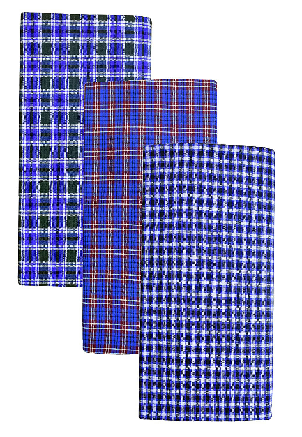 Feather Green Multi Lungi Pack of 3 Feather Green Multi Lungi Pack of 3