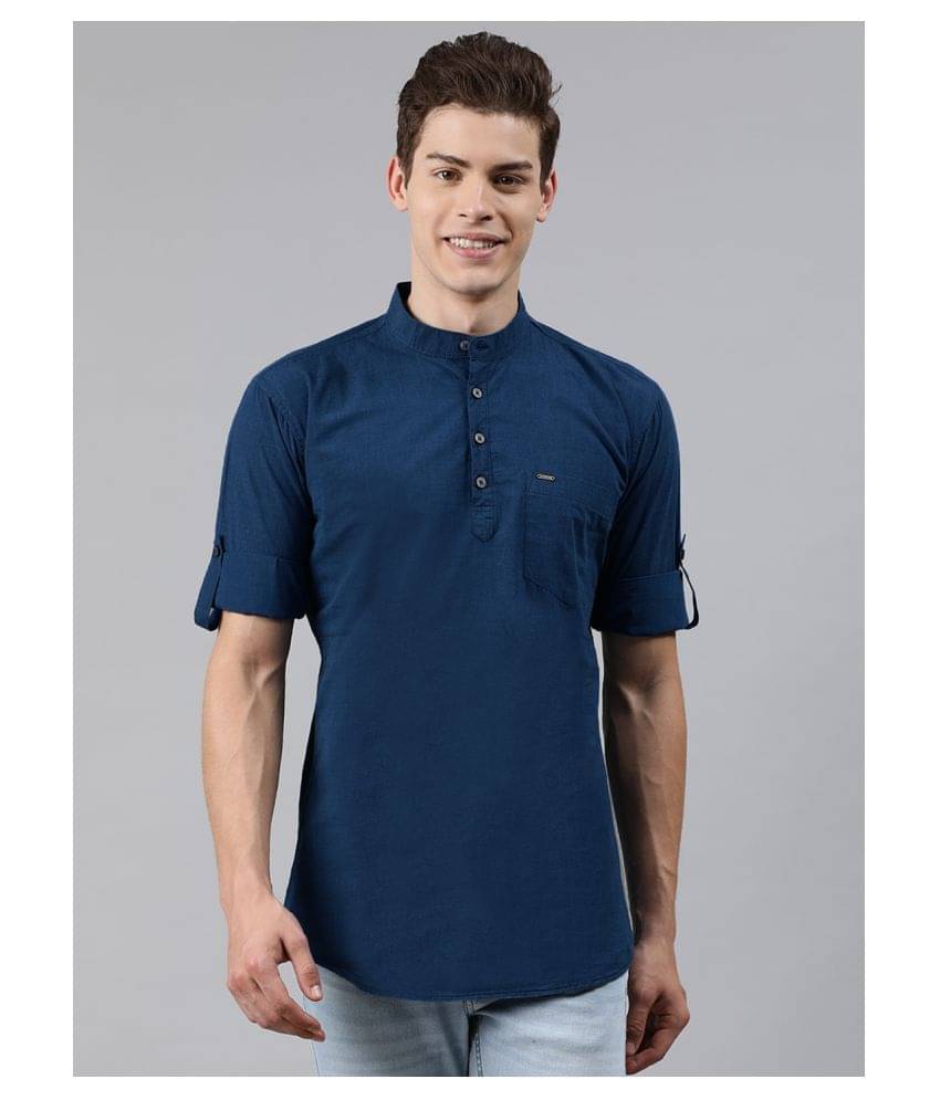     			Urbano Fashion 100 Percent Cotton Blue Shirt