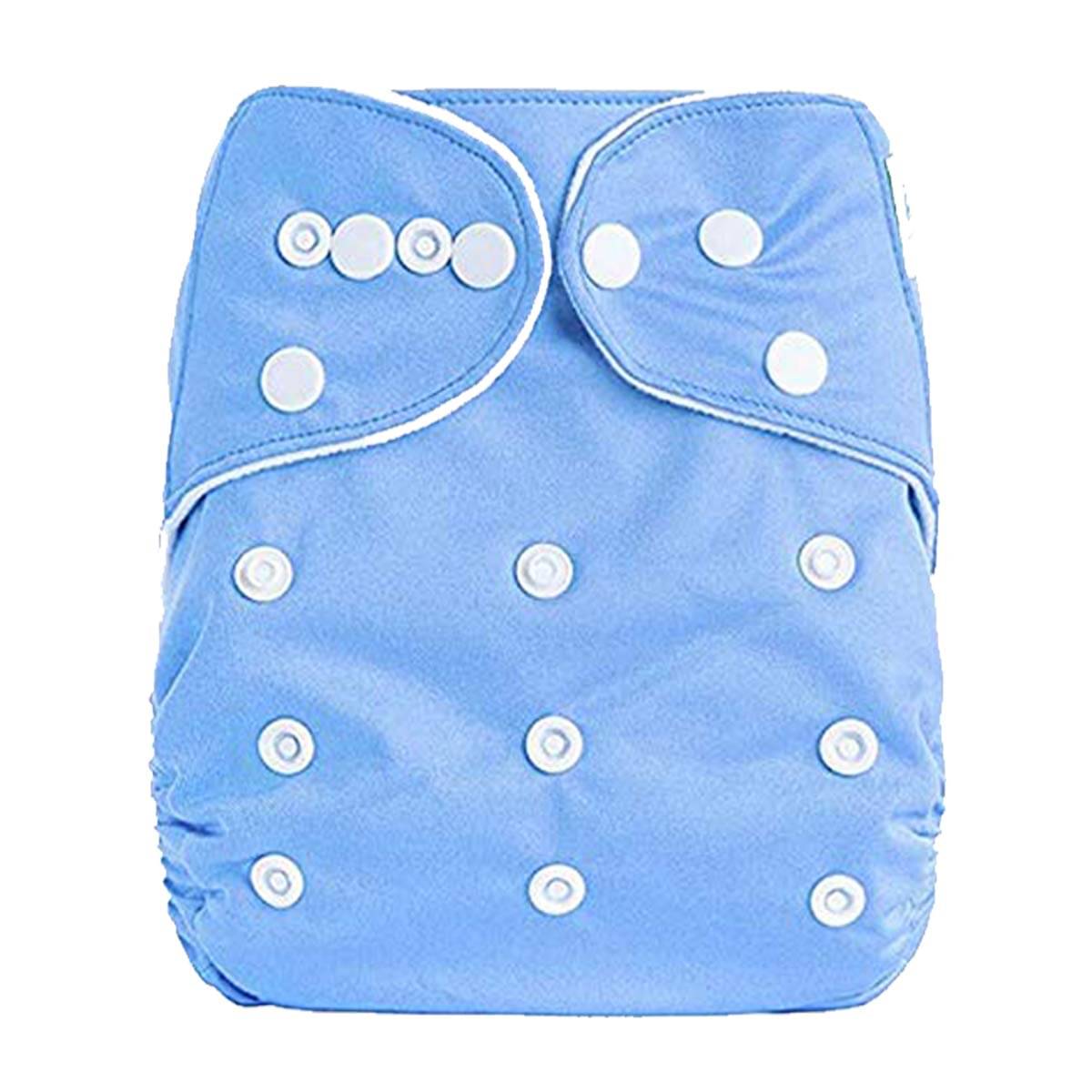     			AURAPURO Reusable Baby Infant Cotton Cloth Washable Diaper Nappies(2 DIAPERS WITH 2 FIVE LAYER MICROFIBER INSERTS)