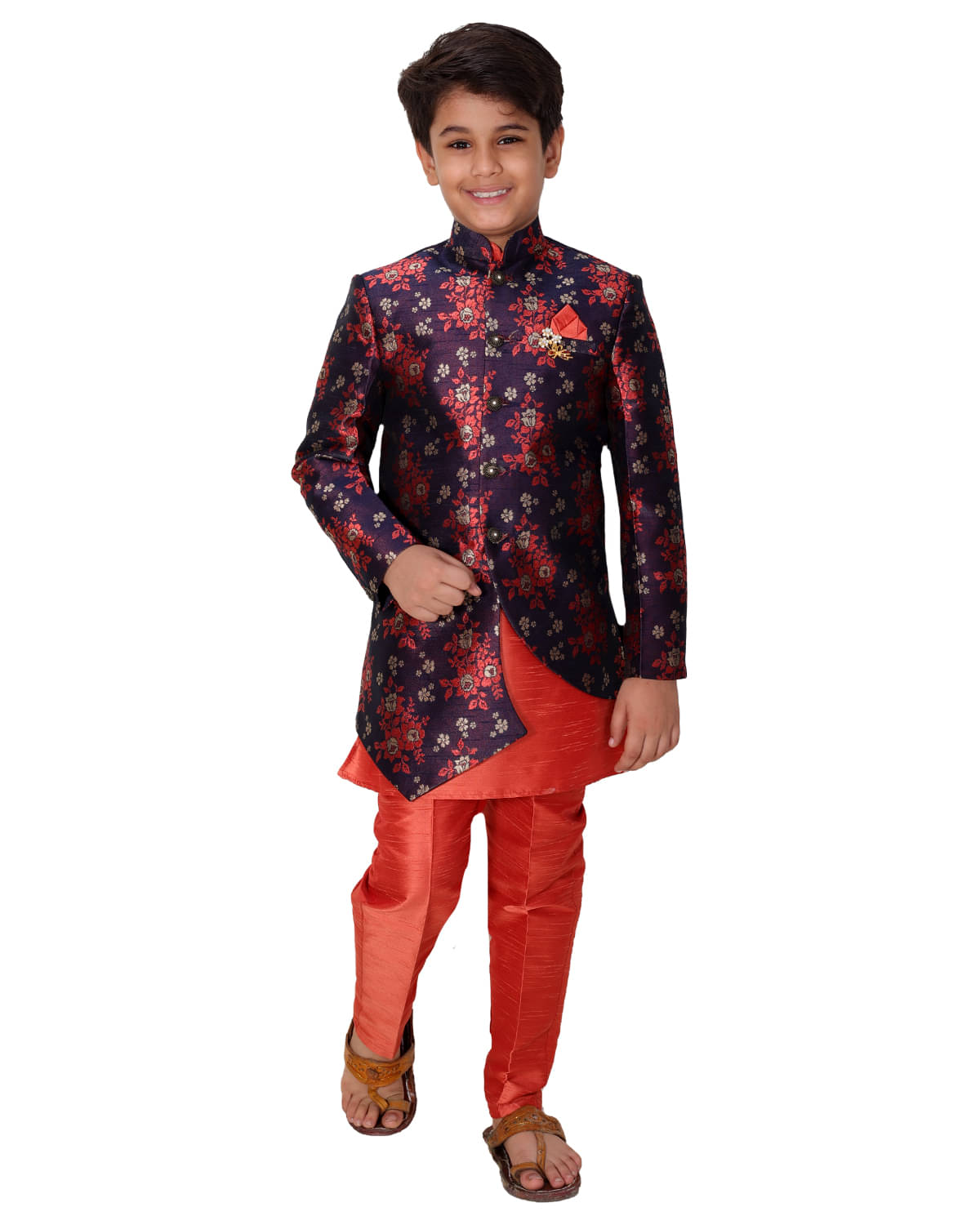     			Fourfolds Boys Cotton Blend ( Pack of 1 , Blue )