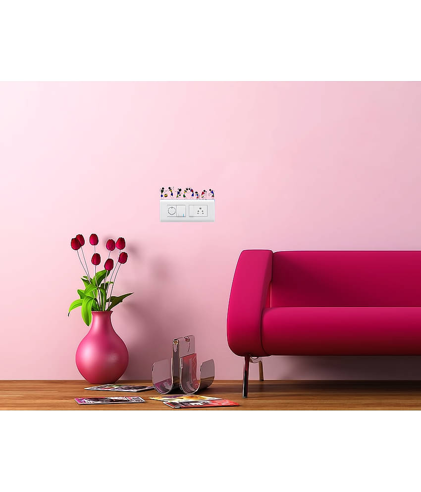 WallDesign Ancient Peoples Warli Vinyl Switch Board Sticker - Pack of 7