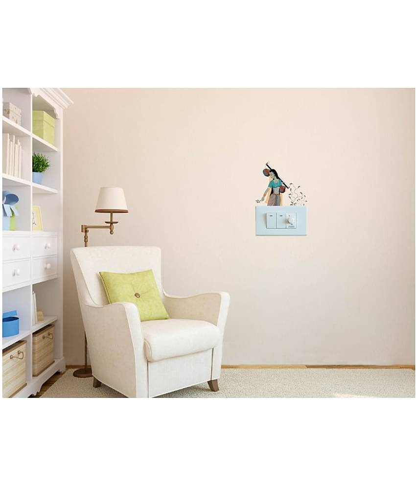 WallDesign Ancient Peoples Warli Vinyl Switch Board Sticker - Pack of 7