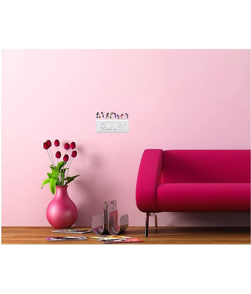 WallDesign Ancient Peoples Warli Vinyl Switch Board Sticker - Pack of 7