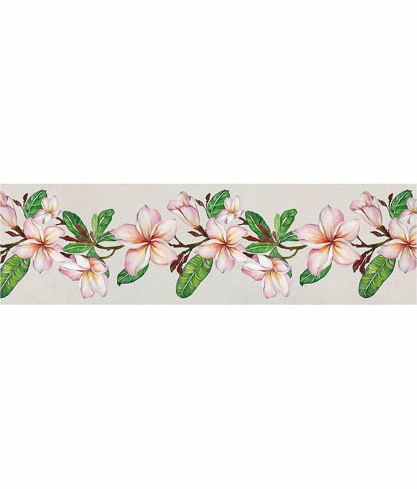 WallDesign Artistic Lilly Flowers - 14 cm W x 153 cm L Floral Sticker ( 153 x 14 cms )