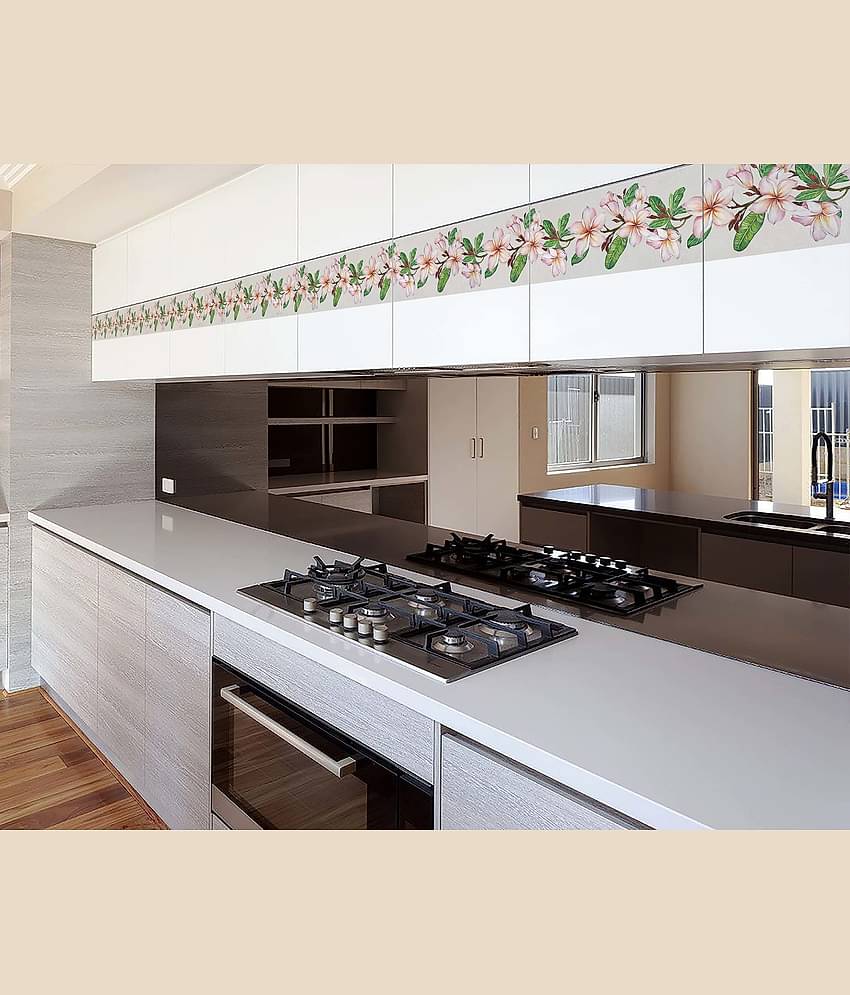 WallDesign Artistic Lilly Flowers - 14 cm W x 153 cm L Floral Sticker ( 153 x 14 cms )