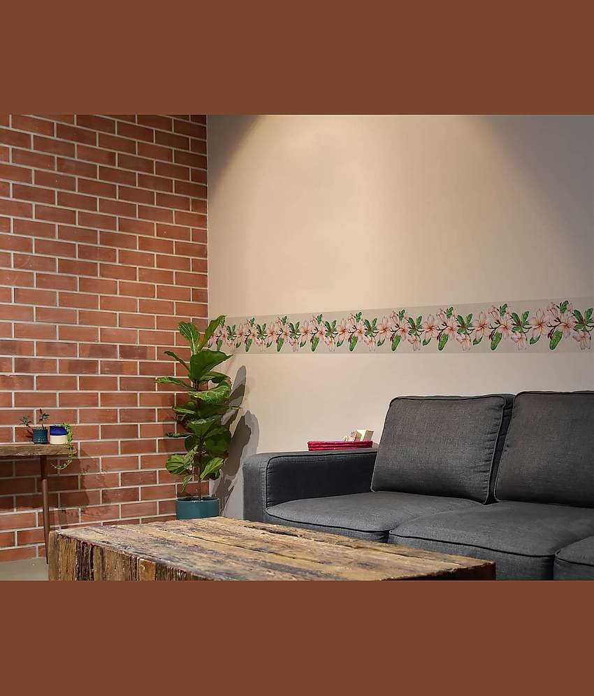 WallDesign Artistic Lilly Flowers - 14 cm W x 153 cm L Floral Sticker ( 153 x 14 cms )