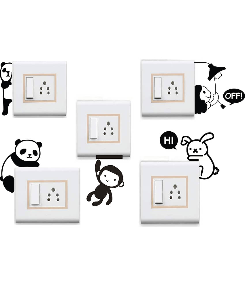 WallDesign Combo Teady Vinyl Switch Board Sticker - Pack of 5