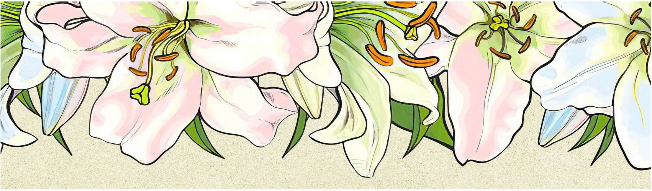     			WallDesign Hibiscus Flowers Illustrated - 14 cm W x 153 cm L Floral Sticker ( 153 x 14 cms )