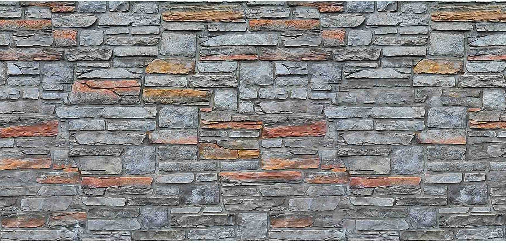     			WallDesign Natural Grey Stone Filled - 8 cm W x 488 cm L Nature Sticker ( 488 x 8 cms )