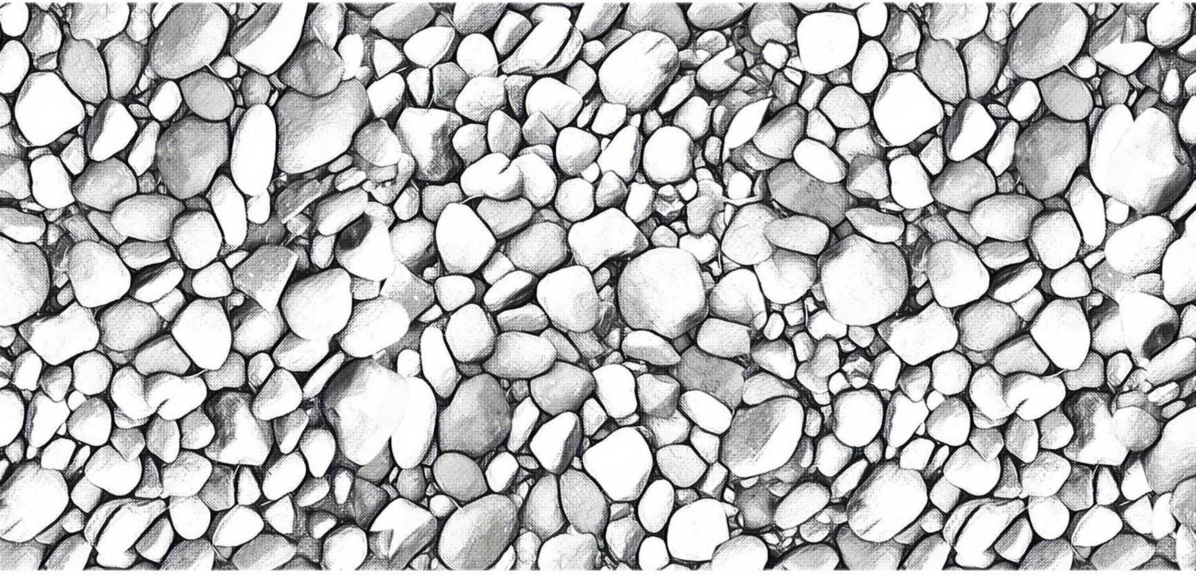     			WallDesign White Small Pebble Stones - 8 cm W x 488 cm L Nature Sticker ( 488 x 8 cms )
