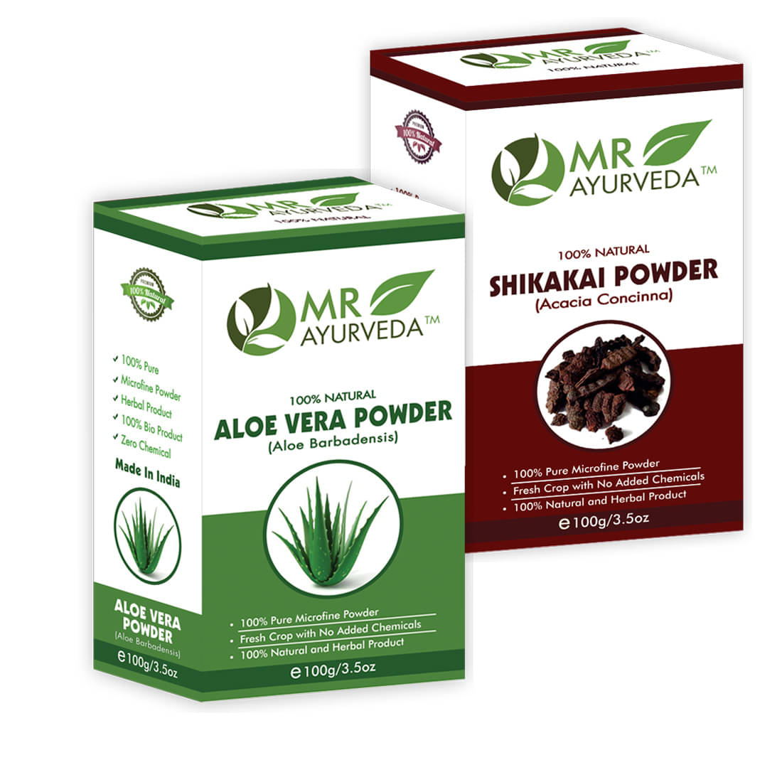     			MR Ayurveda 100% Herbal Aloe Vera Powder and Shikakai Powder Hair Scalp Treatment 200 g Pack of 2
