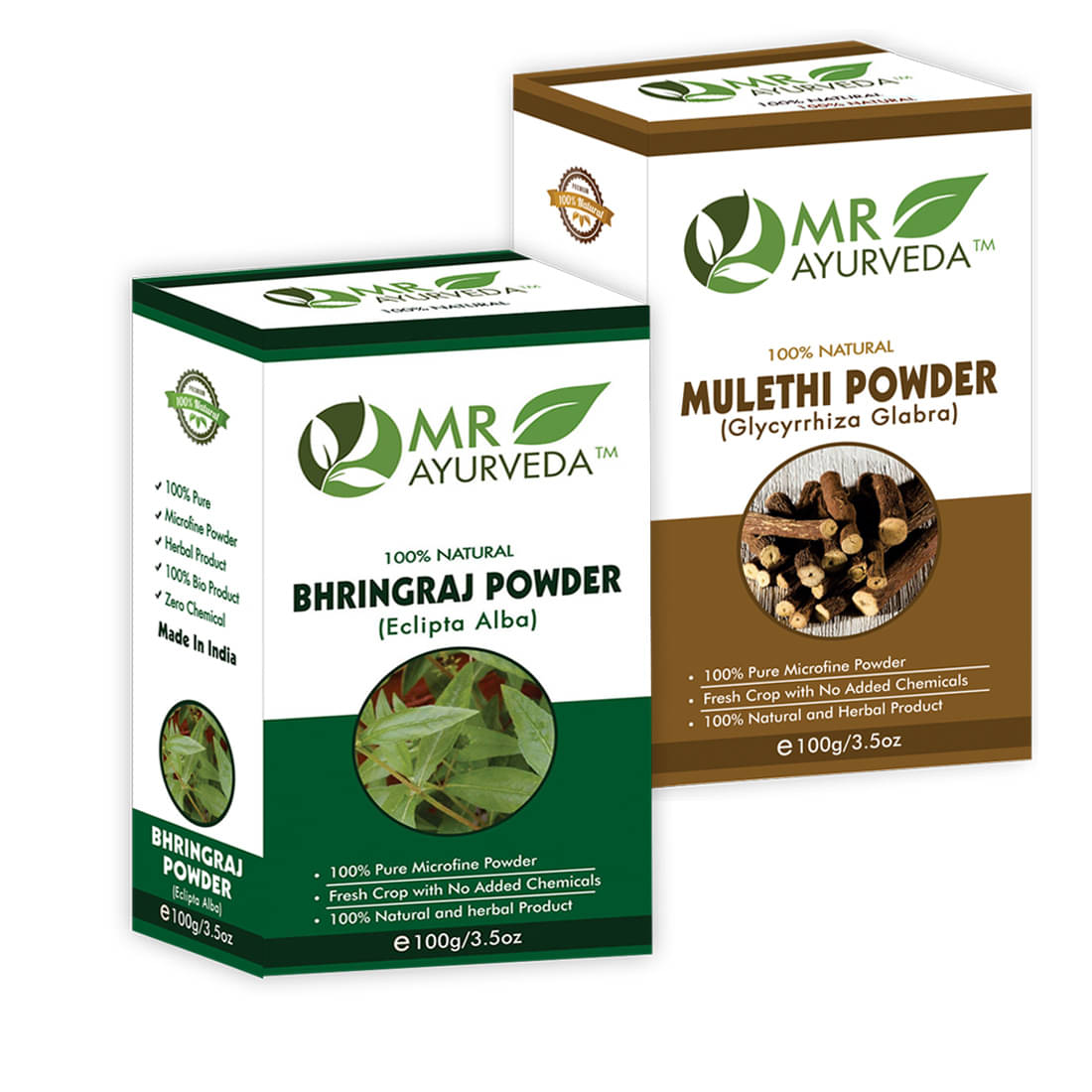 MR Ayurveda 100% Natural Bhringraj Powder & Mulethi Powder Hair Scalp Treatment 200 g Pack of 2 MR Ayurveda 100% Natural Bhringraj Powder & Mulethi Powder Hair Scalp Treatment 200 g Pack of 2