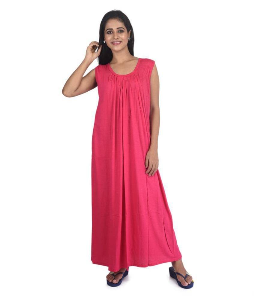 PIYALI'S CREATION WOMEN'S Hosiery Nighty & Night Gowns - Red PIYALI'S CREATION WOMEN'S Hosiery Nighty & Night Gowns - Red