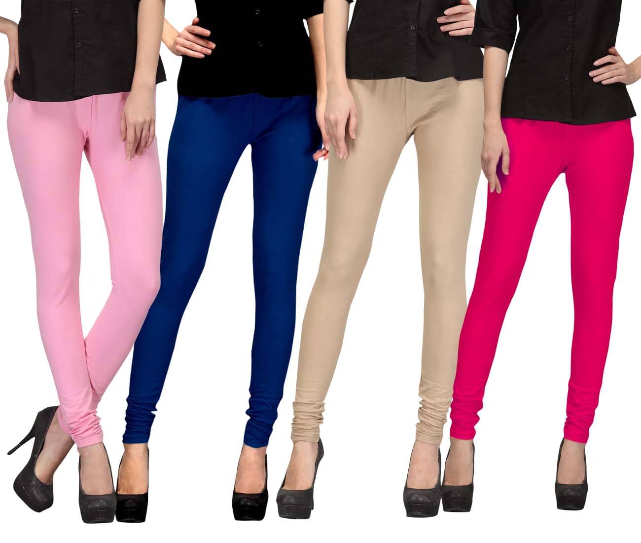     			FnMe Cotton Lycra Pack of 4 Leggings
