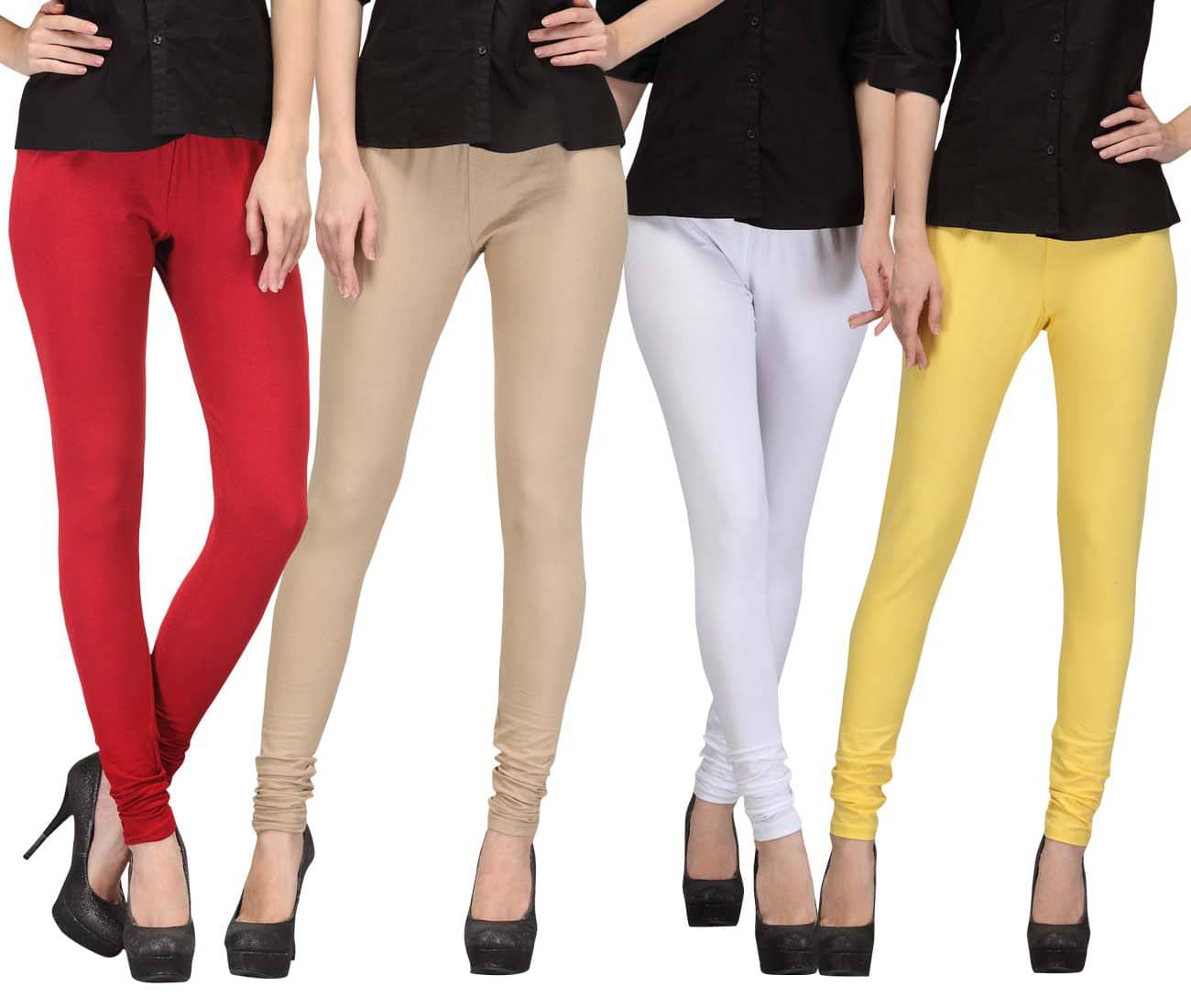     			FnMe Cotton Lycra Pack of 4 Leggings