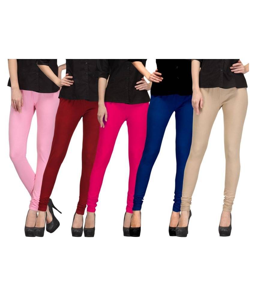     			FnMe Cotton Lycra Pack of 5 Leggings