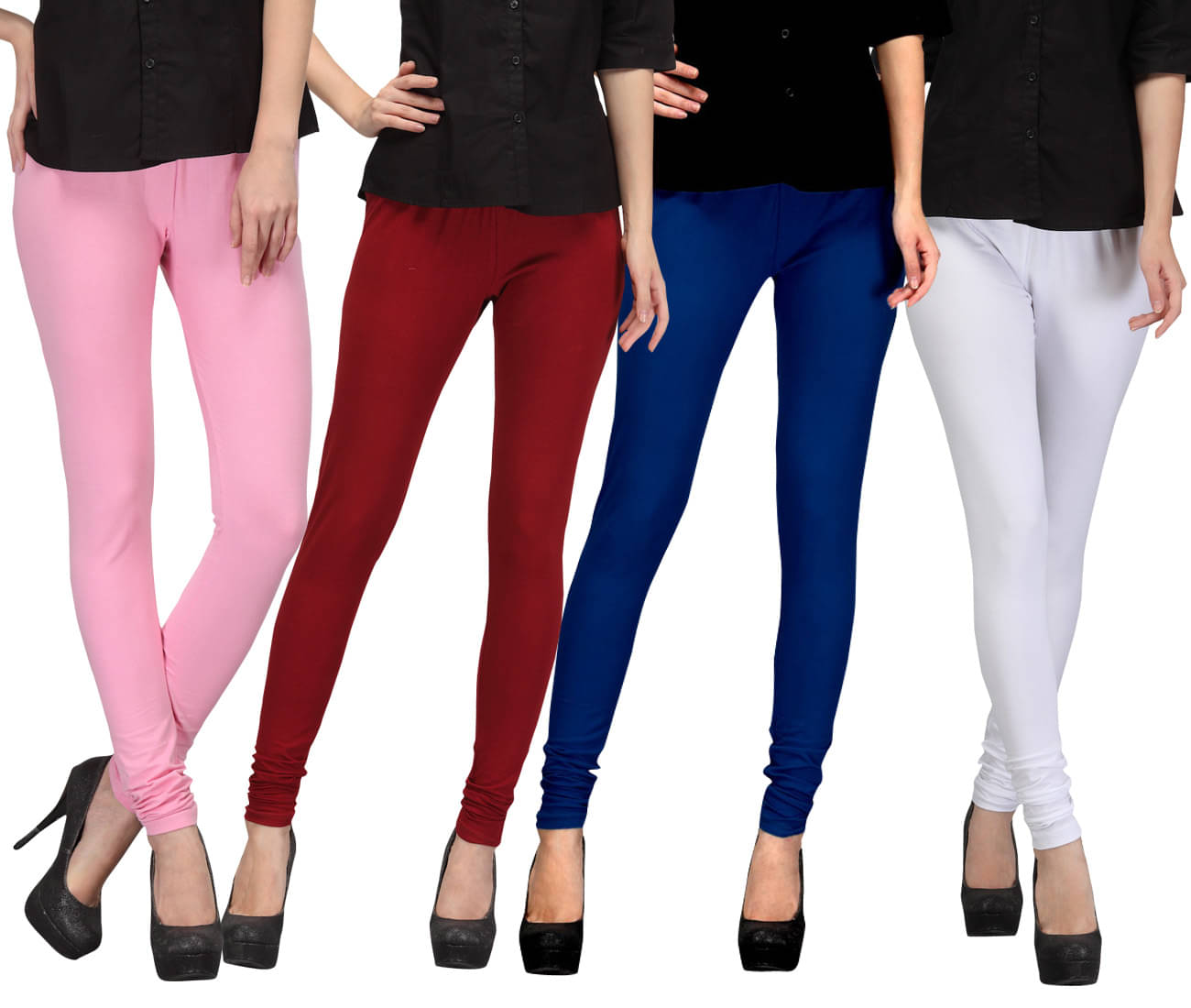     			FnMe Cotton Lycra Pack of 4 Leggings