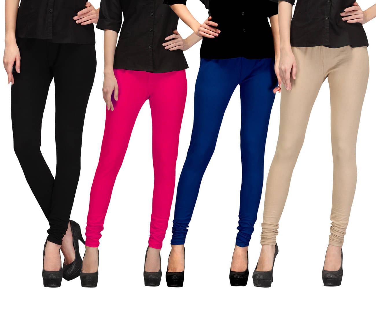     			FnMe Cotton Lycra Pack of 4 Leggings