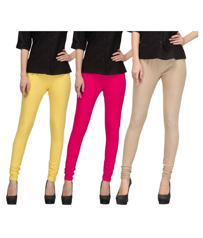     			FnMe Cotton Lycra Pack of 3 Leggings