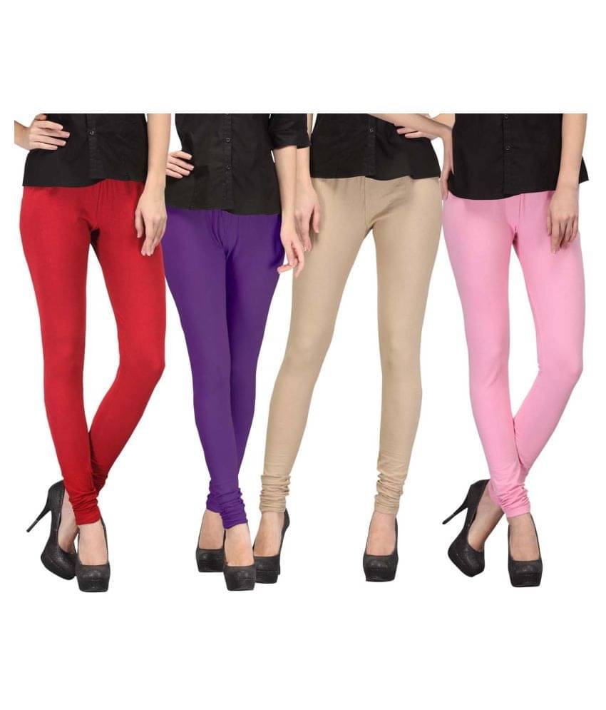     			FnMe Cotton Lycra Pack of 4 Leggings