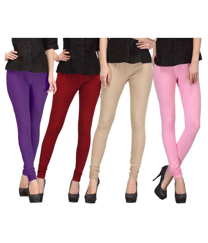     			FnMe Cotton Lycra Pack of 4 Leggings