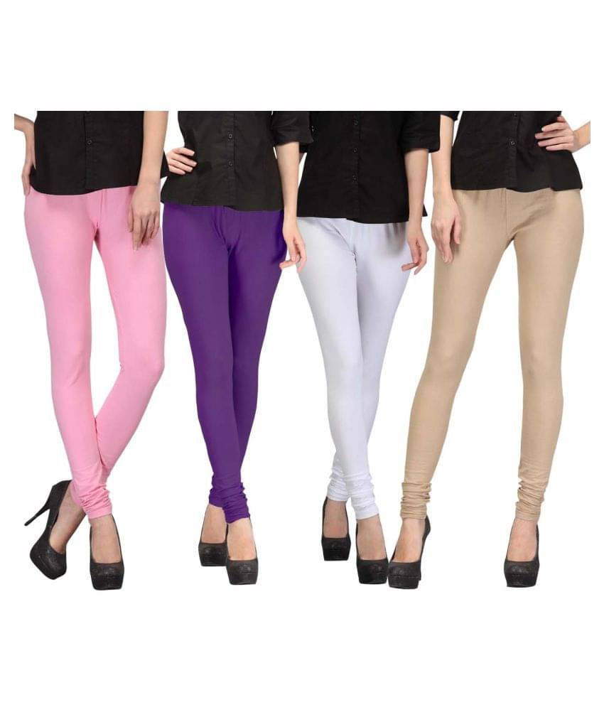     			FnMe Cotton Lycra Pack of 4 Leggings