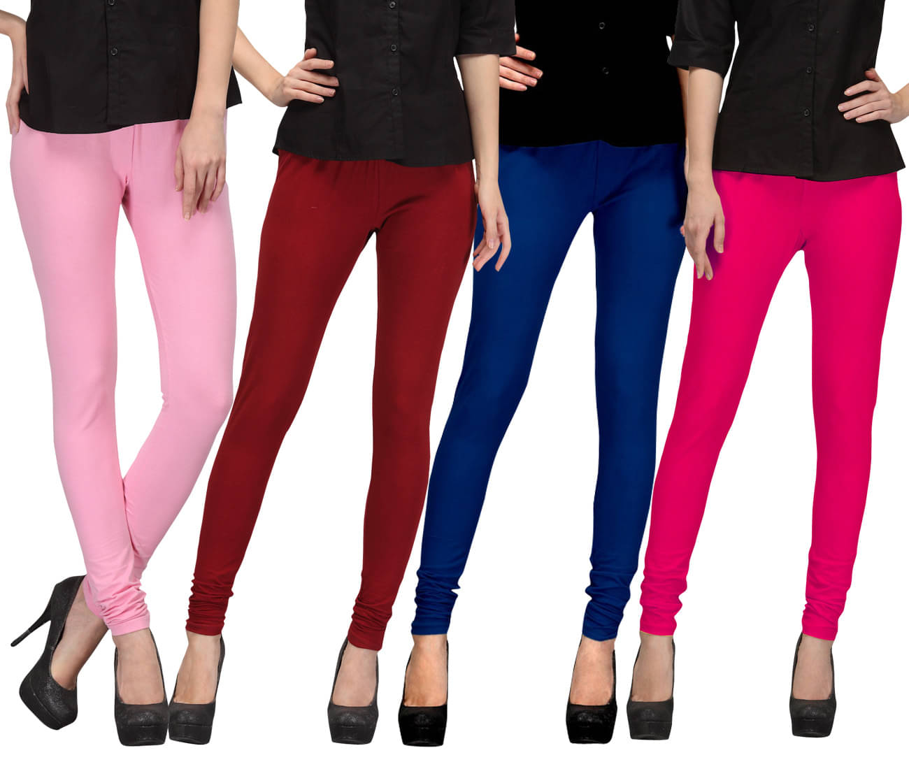     			FnMe Cotton Lycra Pack of 4 Leggings